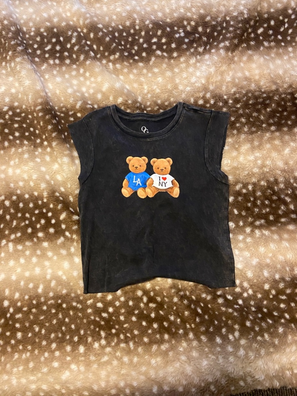 Vintage Style Crop Tank Top Y2k Baby Tee Teddy Bears